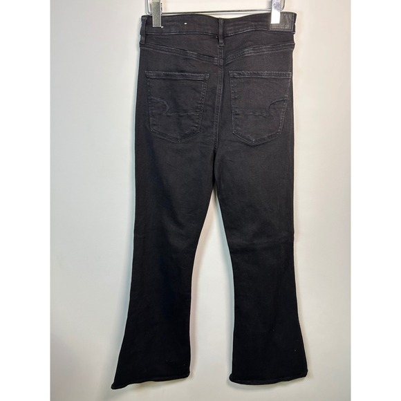 American Eagle Outfitters Womens Black High Rise Flare Button Fly Jeans Size 6 - Picture 6 of 8